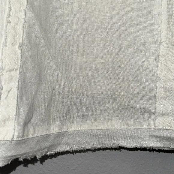Soft Surroundings Linen Skirt Raw Hem Lined Bohemian Church Minimalist White New - Picture 5 of 12